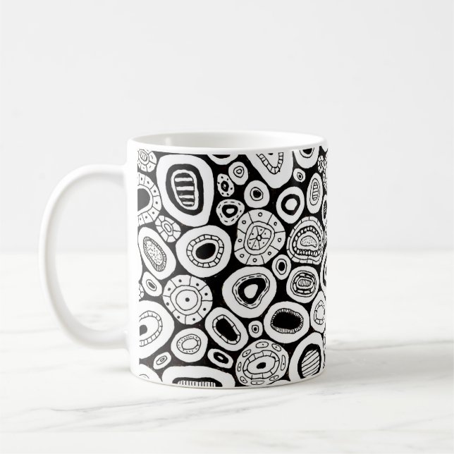 Abstract Art Random Blobby Shapes Kaffeetasse (Links)