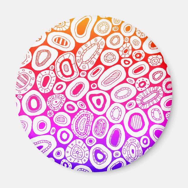 Abstract Art Random Blobby Shapes  Magnet (Vorne)