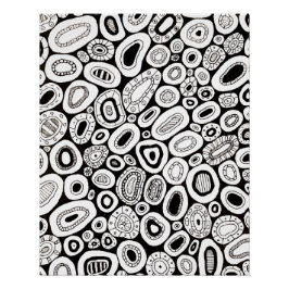 Abstract Art Random Blobby Shapes Poster