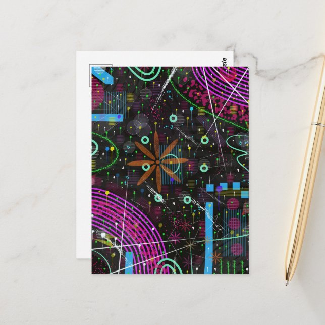 Abstract Art: Satellite  Postkarte (Vorderseite/Rückseite Beispiel)