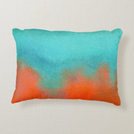 Abstract Art Sky Fire Lava Coral Turquoise Orange Dekokissen