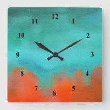 Abstract Art Sky Fire Lava Coral Turquoise Orange