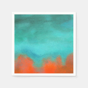 Abstract Art Sky Fire Lava Coral Turquoise Orange Serviette