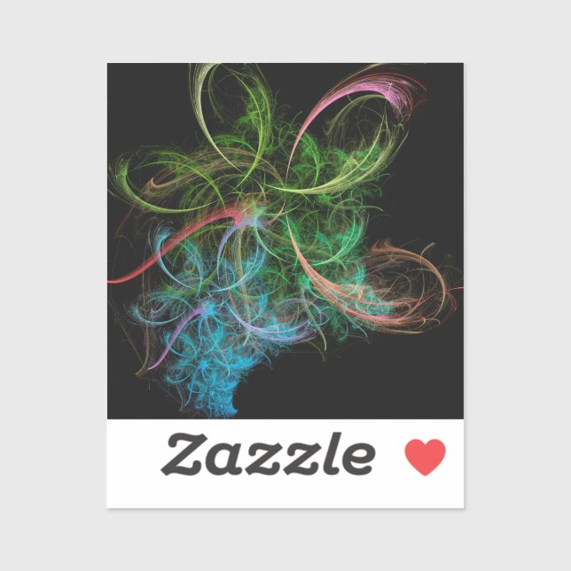 Abstract Art Space Flowers Aufkleber (Blatt)