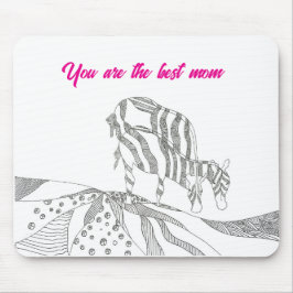 Abstract art stick figure mouse pad gift for mom mousepad
