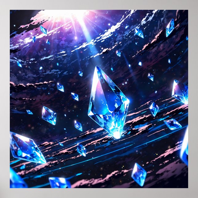 Abstract art with gemstones poster (Vorne)