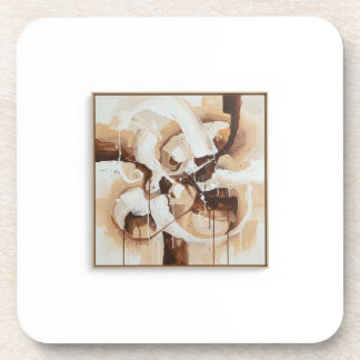 Abstract art with white, beige and brown colours. getränkeuntersetzer
