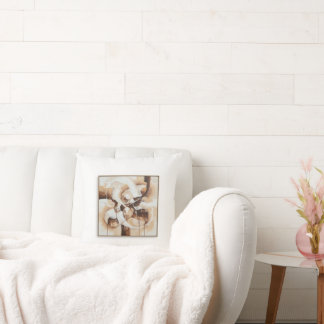 Abstract art with white, beige and brown colours. kissen