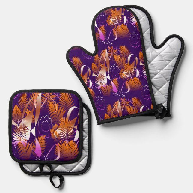 Abstract Autumnal Melancholy Ofenhandschuh & Topflappen-Set (Vorderseite/Rückseite)