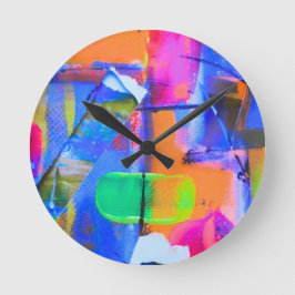 Abstract Background Colorful Runde Wanduhr