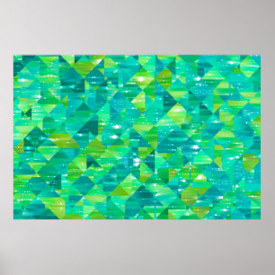 Abstract background. green mosaic poster