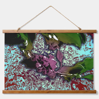 Abstract Background_Holly Branch Wandteppich Mit Holzrahmen
