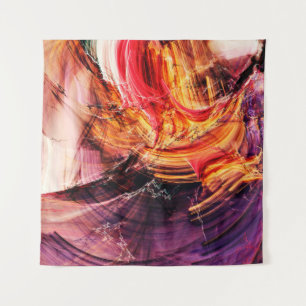 Abstract beautiful purple, red and yellow bright c wandteppich