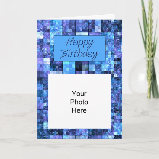 Abstract birthday Foto Card Karte (Vorderseite)
