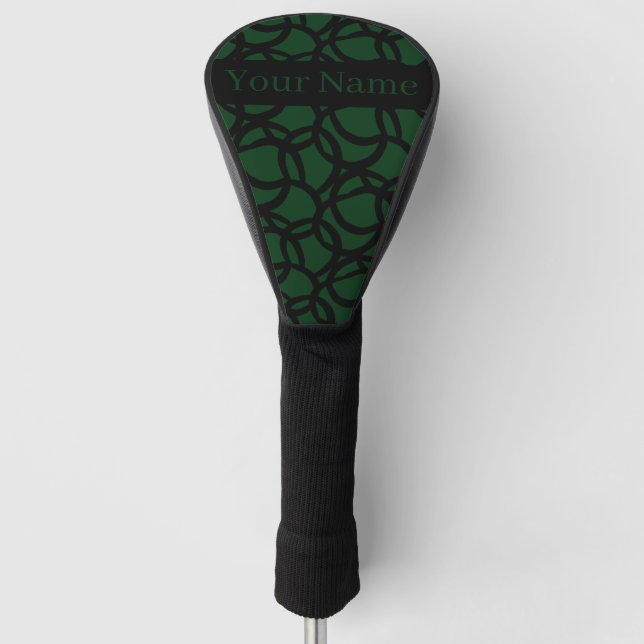 Abstract Black and Green Pattern Personalized Golf Headcover (Vorderseite)