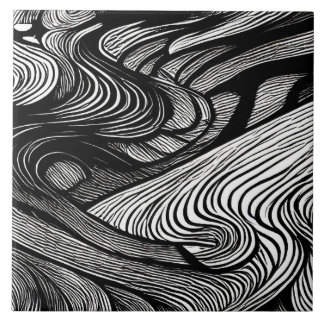 ABSTRACT BLACK AND WHITE FLIESE