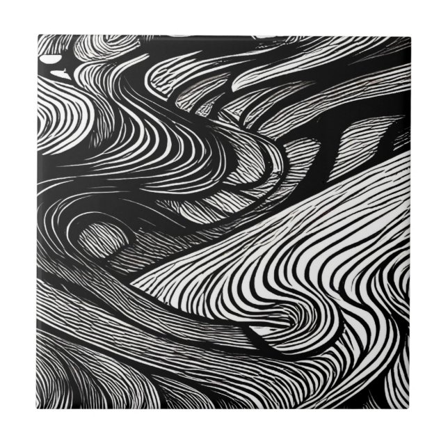 ABSTRACT BLACK AND WHITE    FLIESE (Vorderseite)