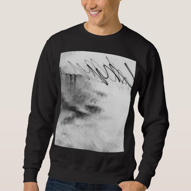 Abstract Black and White Light Trails Long Exposur Sweatshirt (Vorderseite)