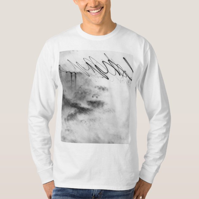 Abstract Black and White Light Trails Long Exposur T-Shirt (Vorderseite)