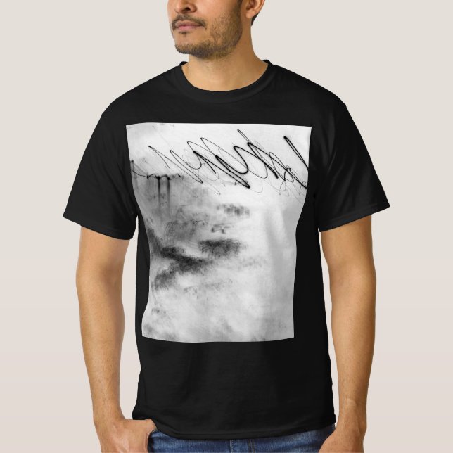 Abstract Black and White Light Trails Long Exposur T-Shirt (Vorderseite)