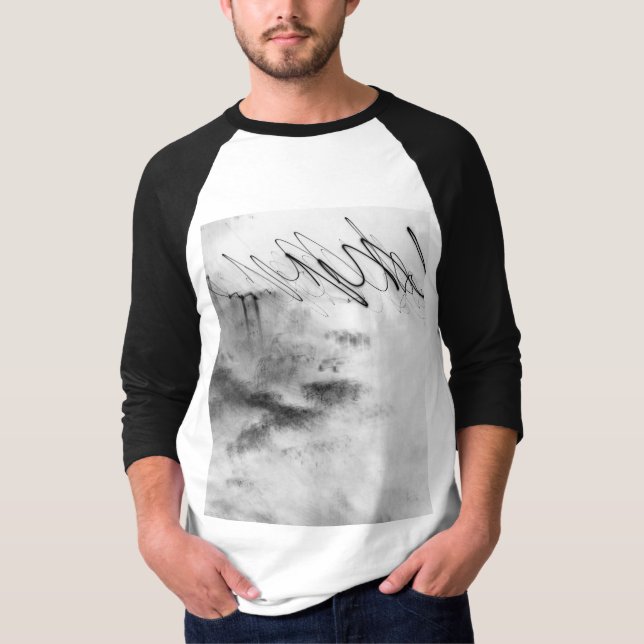 Abstract Black and White Light Trails Long Exposur T-Shirt (Vorderseite)