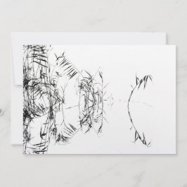 Abstract Black and White Reeds Water Reflections Dankeskarte