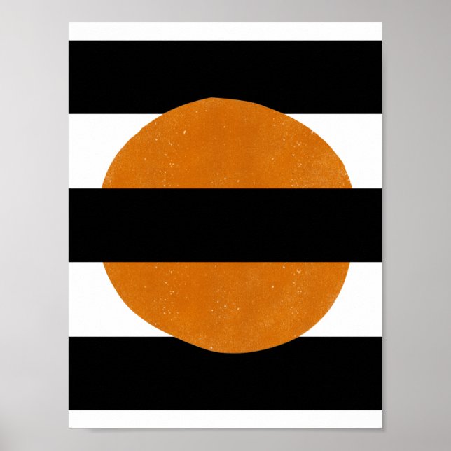 Abstract Black And Yellow Elements Orange Shapes Poster (Vorne)