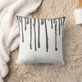 Abstract Black Paint Drops And Stripes Kissen