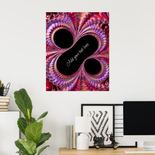 Abstract Black Percent Sign Fractal Poster