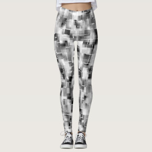 Abstract Black White Gray Leggings