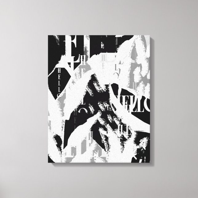 Abstract Black White Gray Leinwanddruck (Vorderseite)
