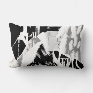 Abstract Black White Gray Lendenkissen