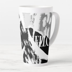 Abstract Black White Gray Milchtasse