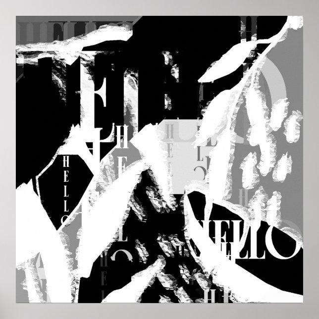 Abstract Black White Gray Poster (Vorne)