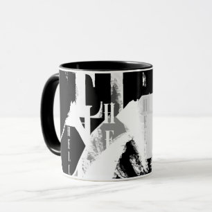 Abstract Black White Gray Tasse