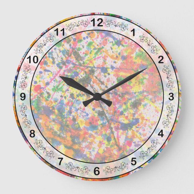 Abstract - Bleistift - Fastdienstag Große Wanduhr (Vorderseite)