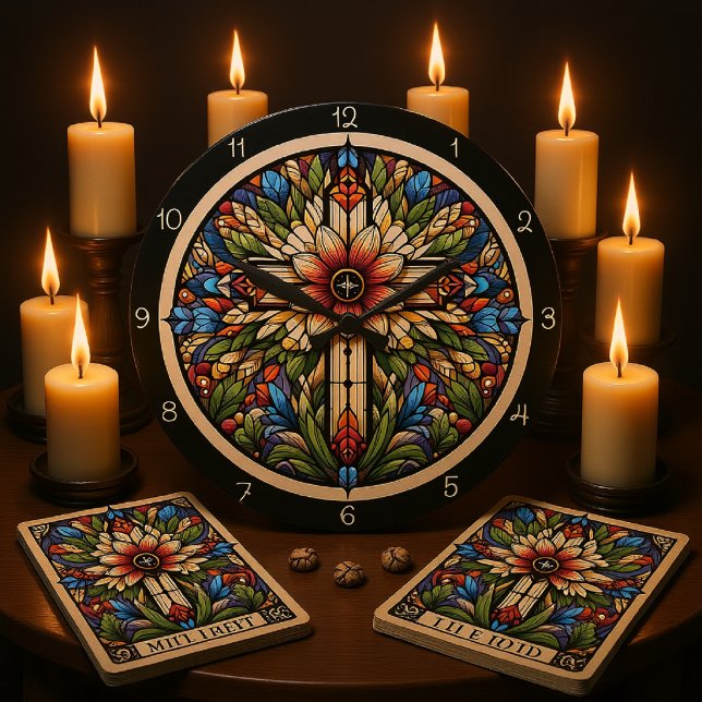 Abstract Bloom Cross Große Wanduhr (Von Creator hochgeladen)