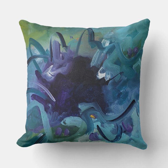 Abstract Blue Art Throw Pillow Home Decor Kissen (Vorderseite)