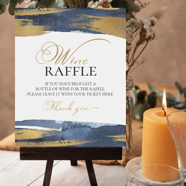 Abstract Blue Bridal Dusche Raffle Spielzeichen Poster (Von Creator hochgeladen)
