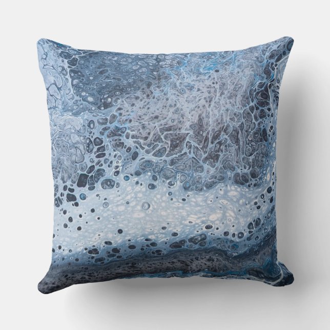 Abstract Blue & Gray Ocean Drift Kissen (Rückseite)