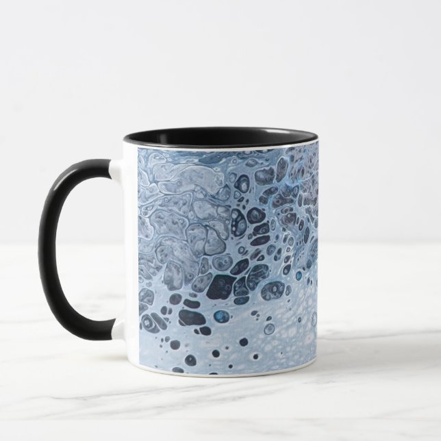 Abstract Blue & Gray Ocean Drift Tasse (Links)