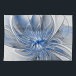 Abstract Blue Gray Watercolor Fractal Art Flower Geschirrtuch<br><div class="desc">Unique fantasy flower with shades of blue and gray,  abstract and elegant.
Design for your kitchen towel and more.</div>