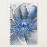 Abstract Blue Gray Watercolor Fractal Art Flower Planer<br><div class="desc">A unique fantasy flower with shades of blue and gray, abstract and elegant.
Design for your planner and more.</div>