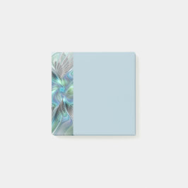 Abstract Blue Green Butterfly Fantasy Fractal Art Post-it Klebezettel