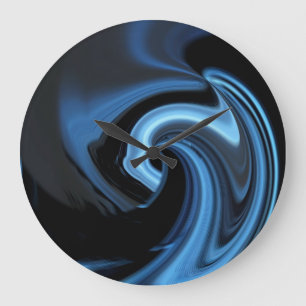 Abstract Blue Heart Wall Clock Große Wanduhr