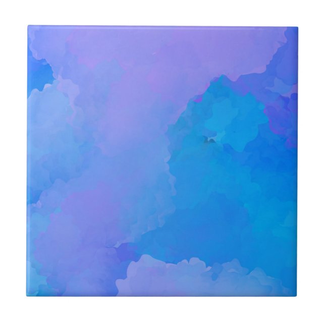 Abstract blue purple watercolor fliese (Vorderseite)