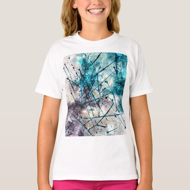 Abstract blue strokes T-Shirt (Vorderseite)