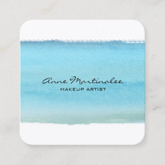 Abstract Blue Watercolor Brushstroke Quadratische Visitenkarte