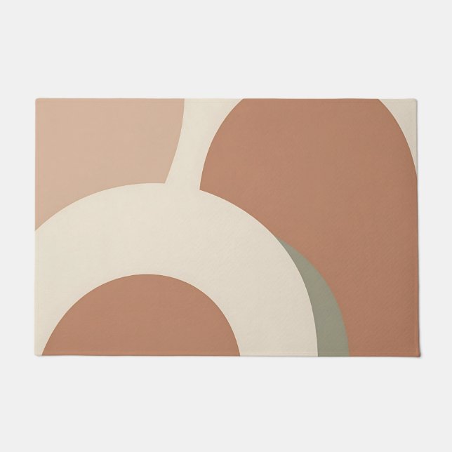 Abstract Boho Arch Earthy Minimalist Design Fußmatte (Vorderseite)