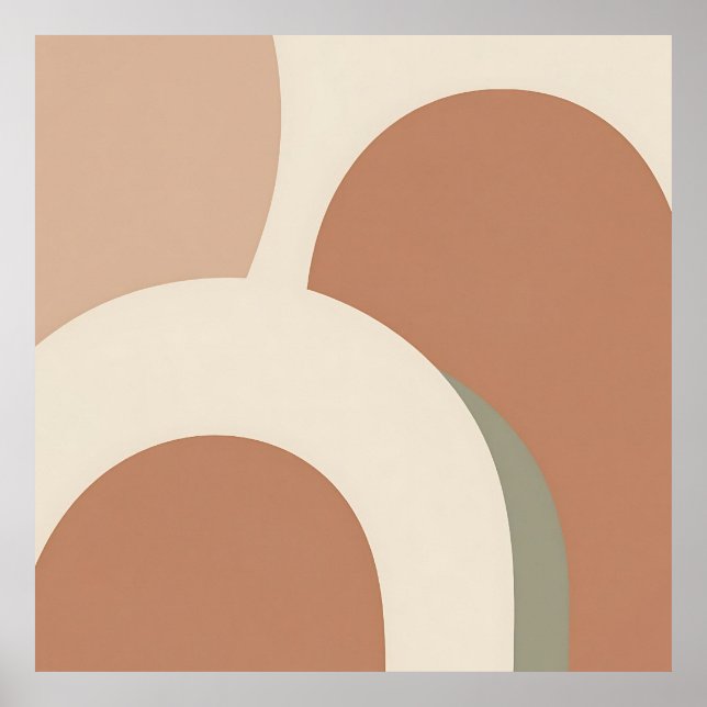 Abstract Boho Arch Earthy Minimalist Design Poster (Vorne)